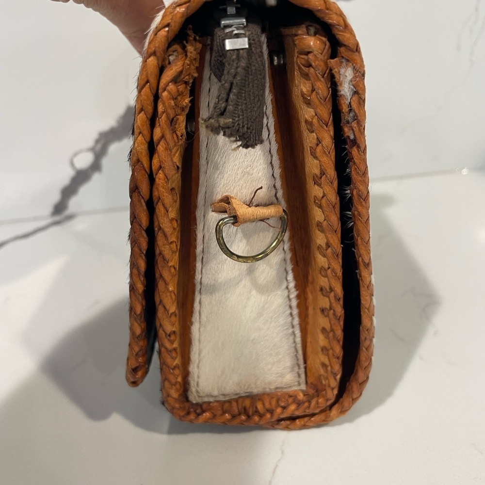 Cowhide Leather Clutch with Brown Accents - Picture 2 of 12